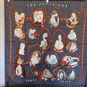 Authentic Hermes Les Parisiens 36”x36” silk scarf